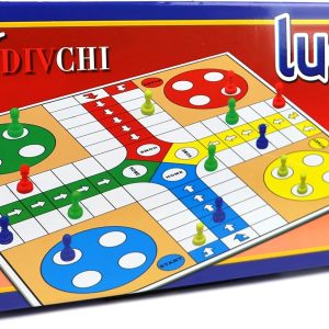 Ludo Game - Traditional Ludo Board Game Set for Kids & Adults Indoor Fun - 1 x Folding Ludo Board, 16 x Ludo Counters, 1 x Dice, 1 x Shaker - Indoor Games