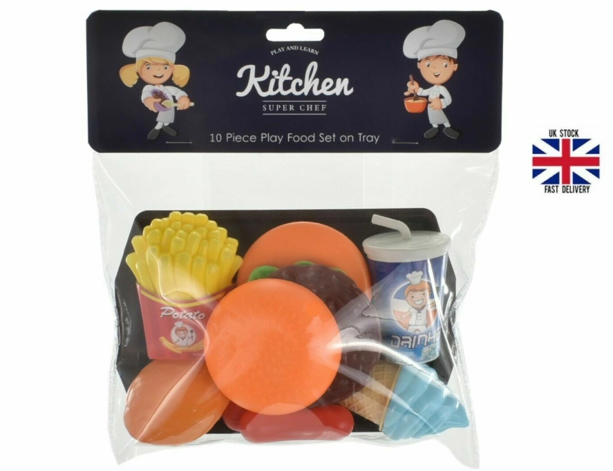 Pretend Play Food Set – [10 Pcs Play food set on Tray]